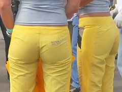 Race track hotties and their perfect asses on street candid cam