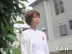 Asian nurse attacked on the street by a skirt sharker.