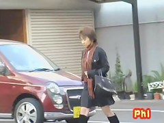 Attractive Asian milf with no panties sharked in public